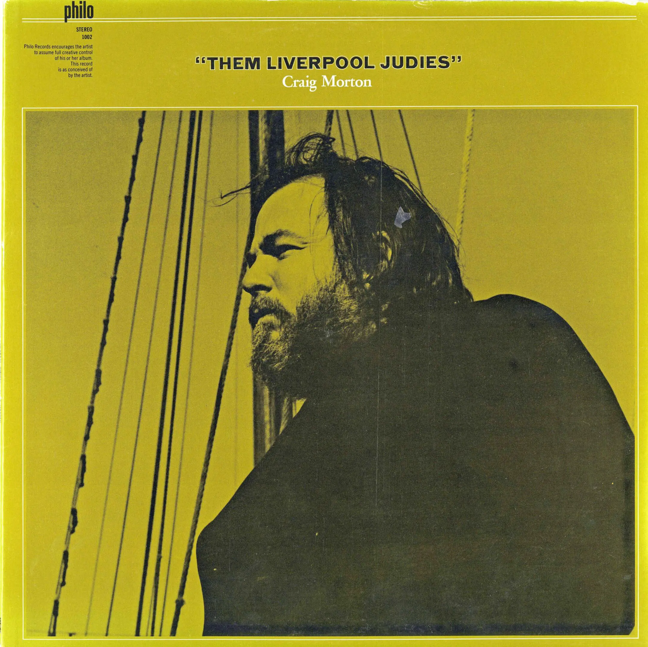 Man on boat in yellow-tinted photo.