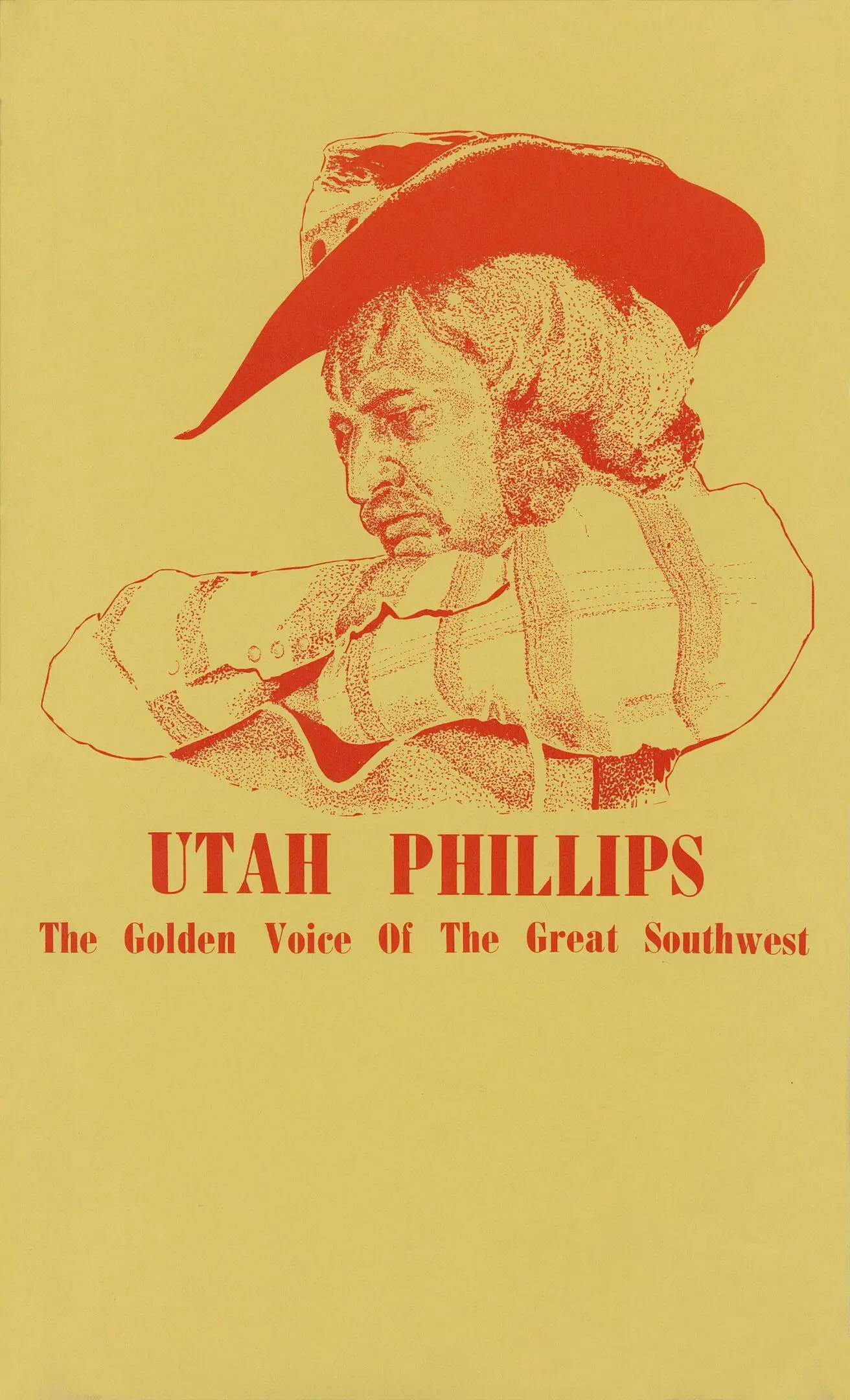 Illustrated profile of a man with hat.