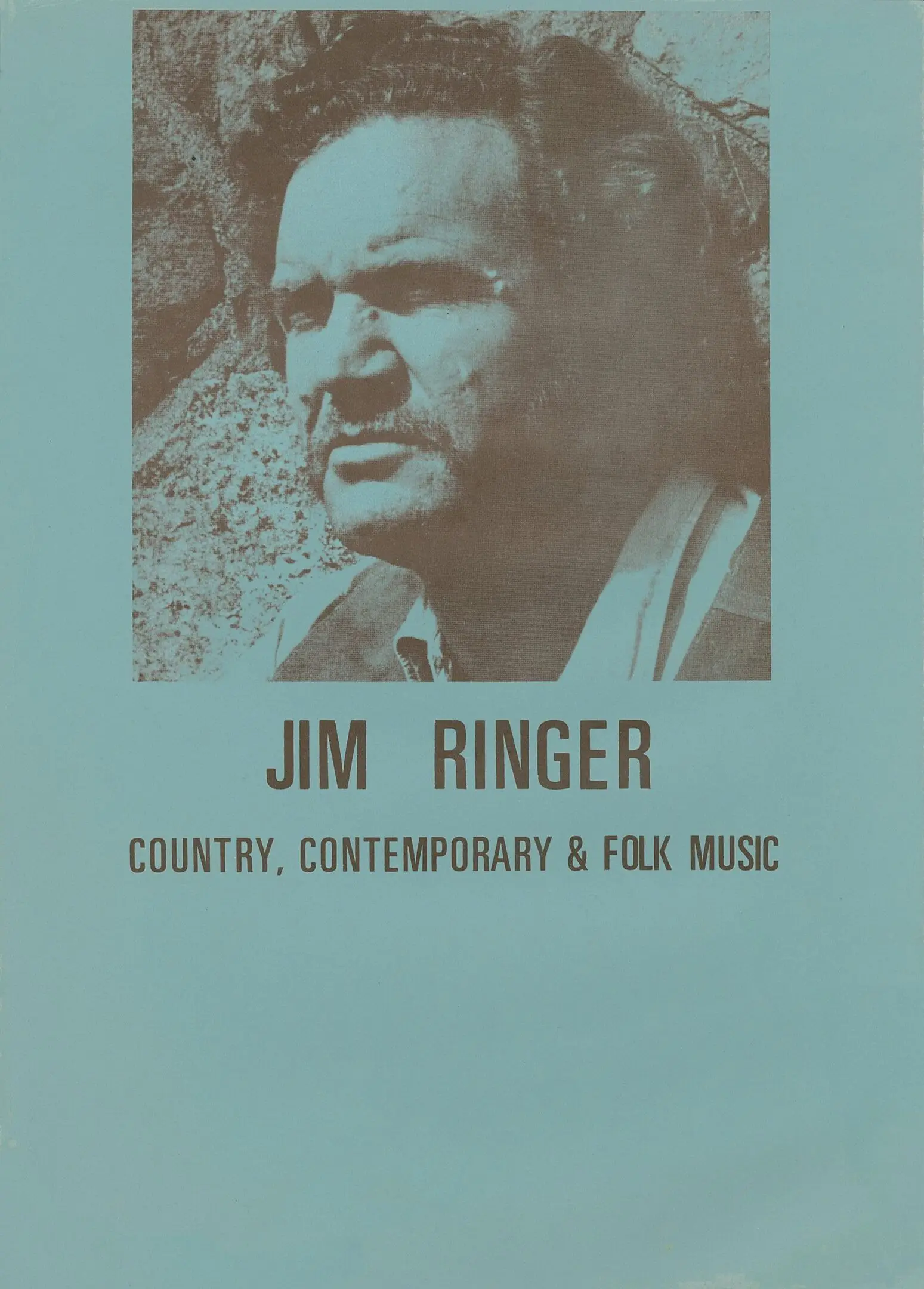 Jim Ringer, country and folk music poster.