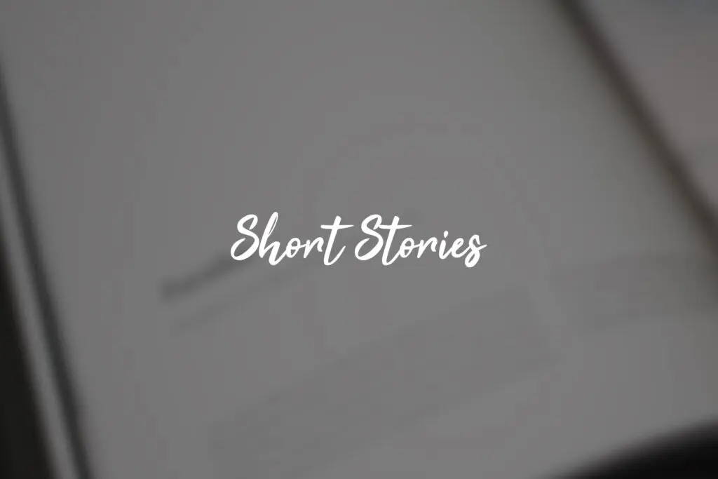 Short stories text on blurred page.