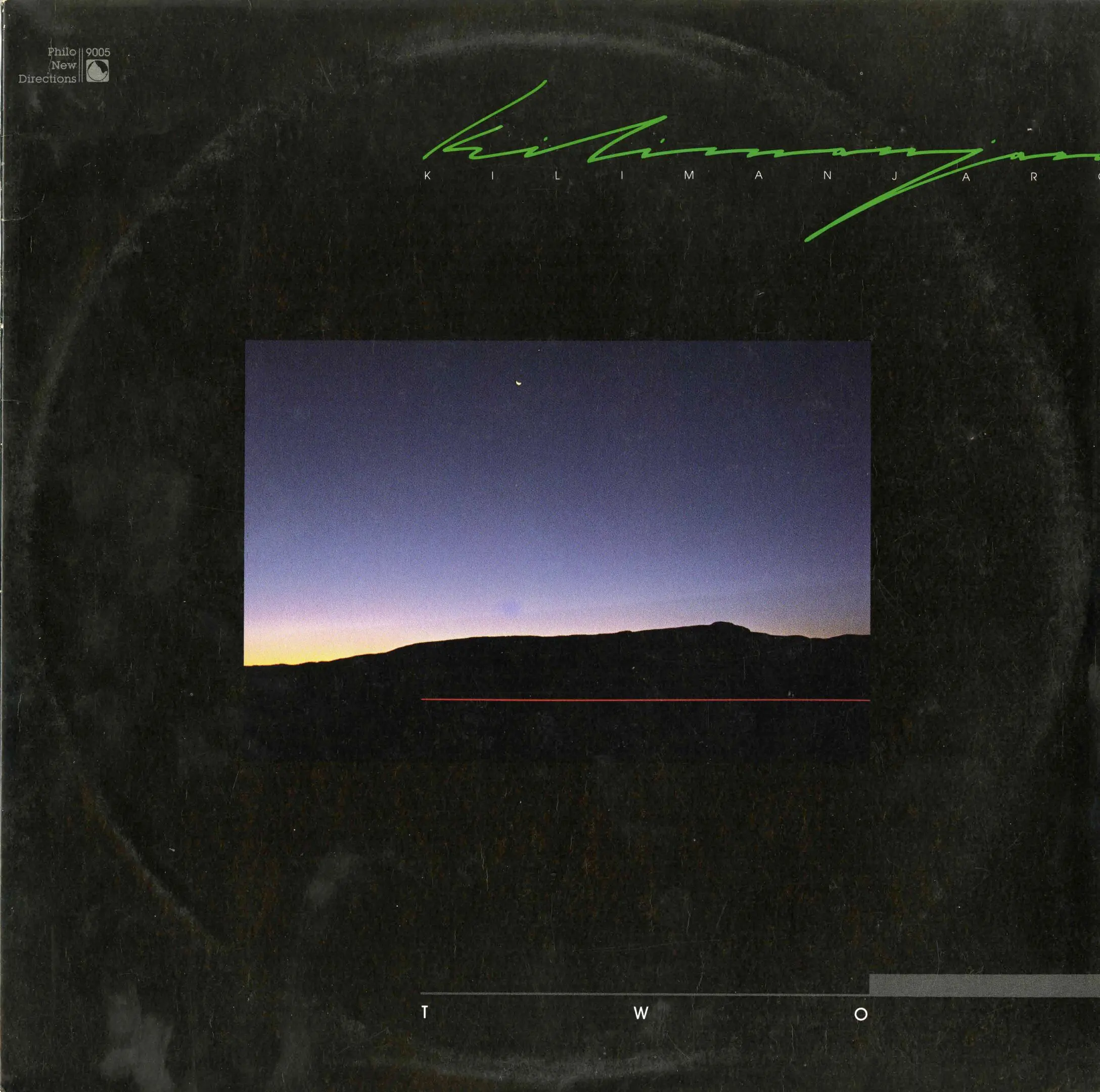 Album cover with twilight landscape scene.