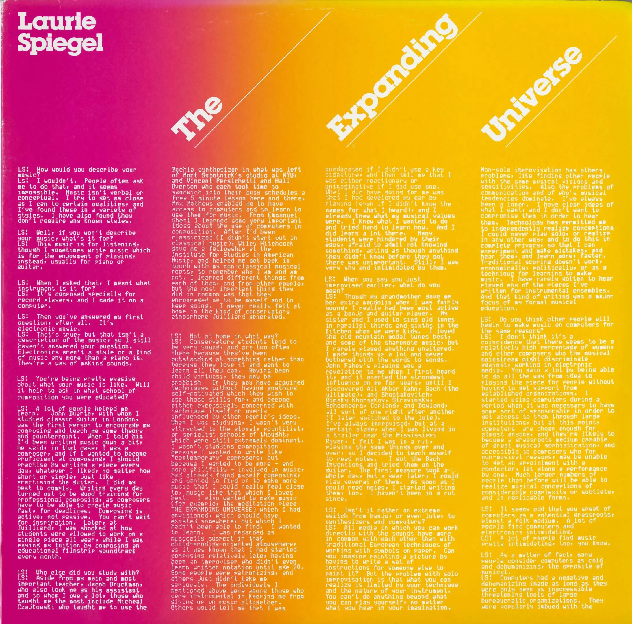 Album cover: "The Expanding Universe" text.