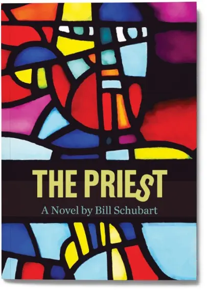Colorful stained glass book cover, "The Priest". Colorful stained glass book cover, "The Priest".