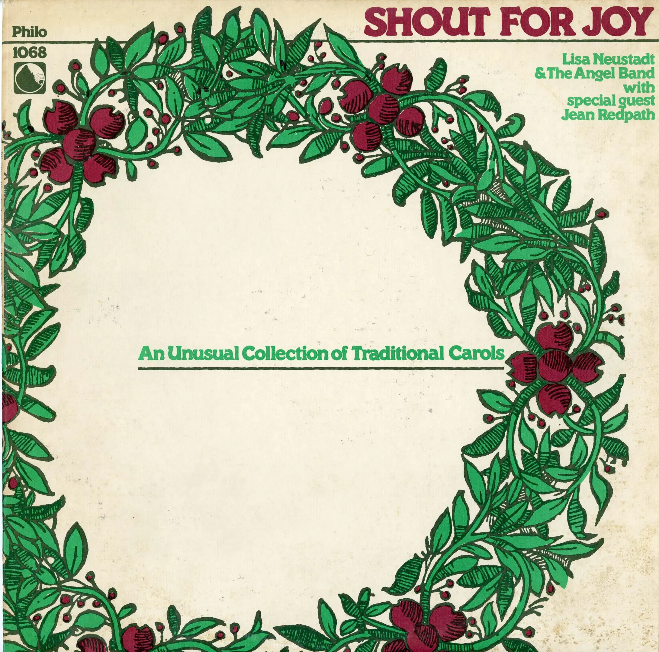 Wreath-themed album cover with red berries.