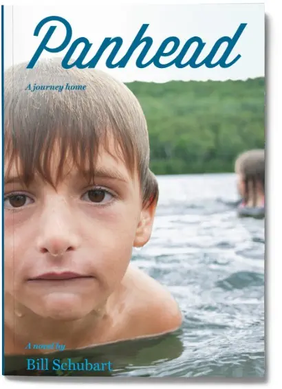 Boy swimming in a lake, book cover. Boy swimming in a lake, book cover.