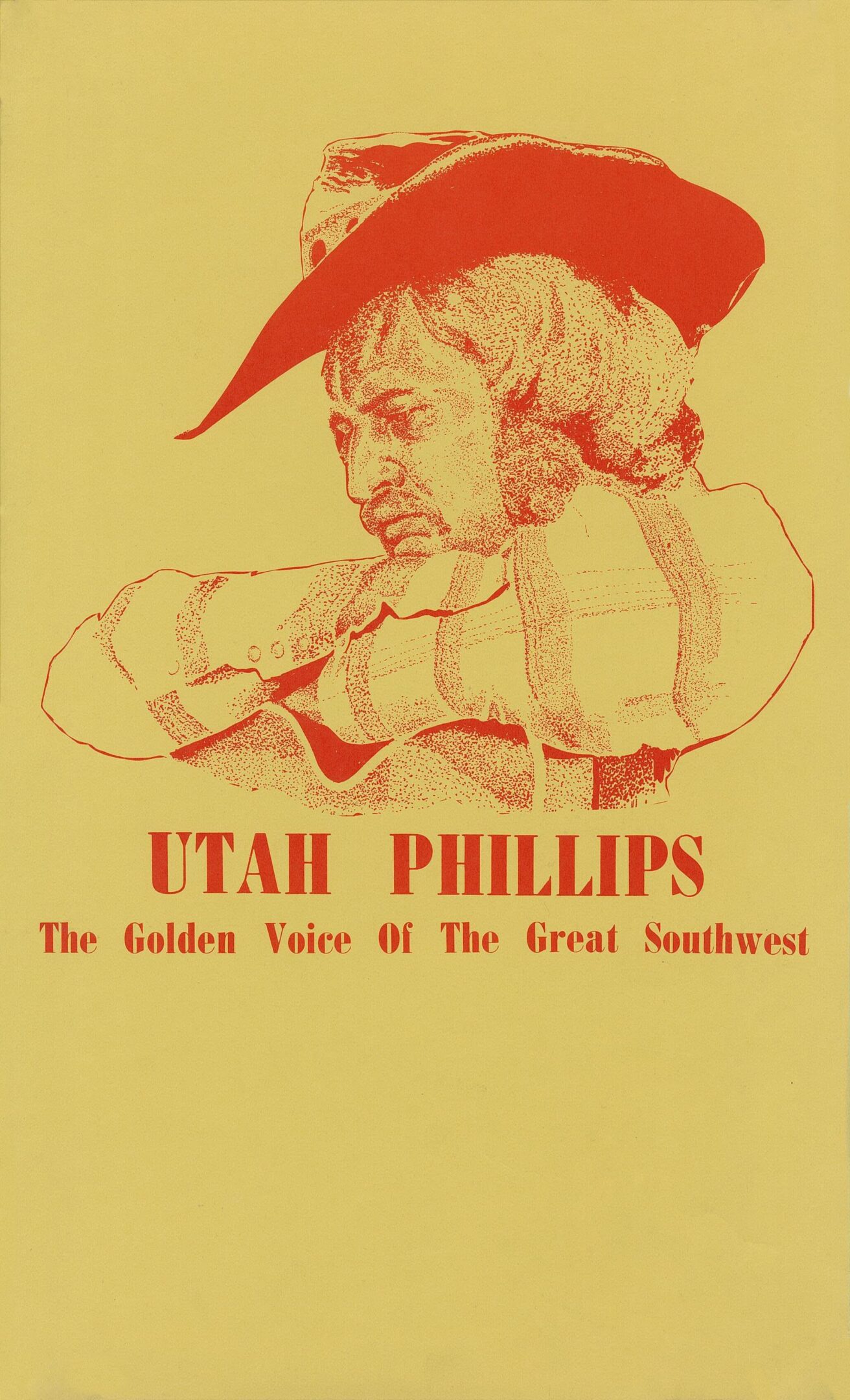 Illustrated profile of a man with hat.